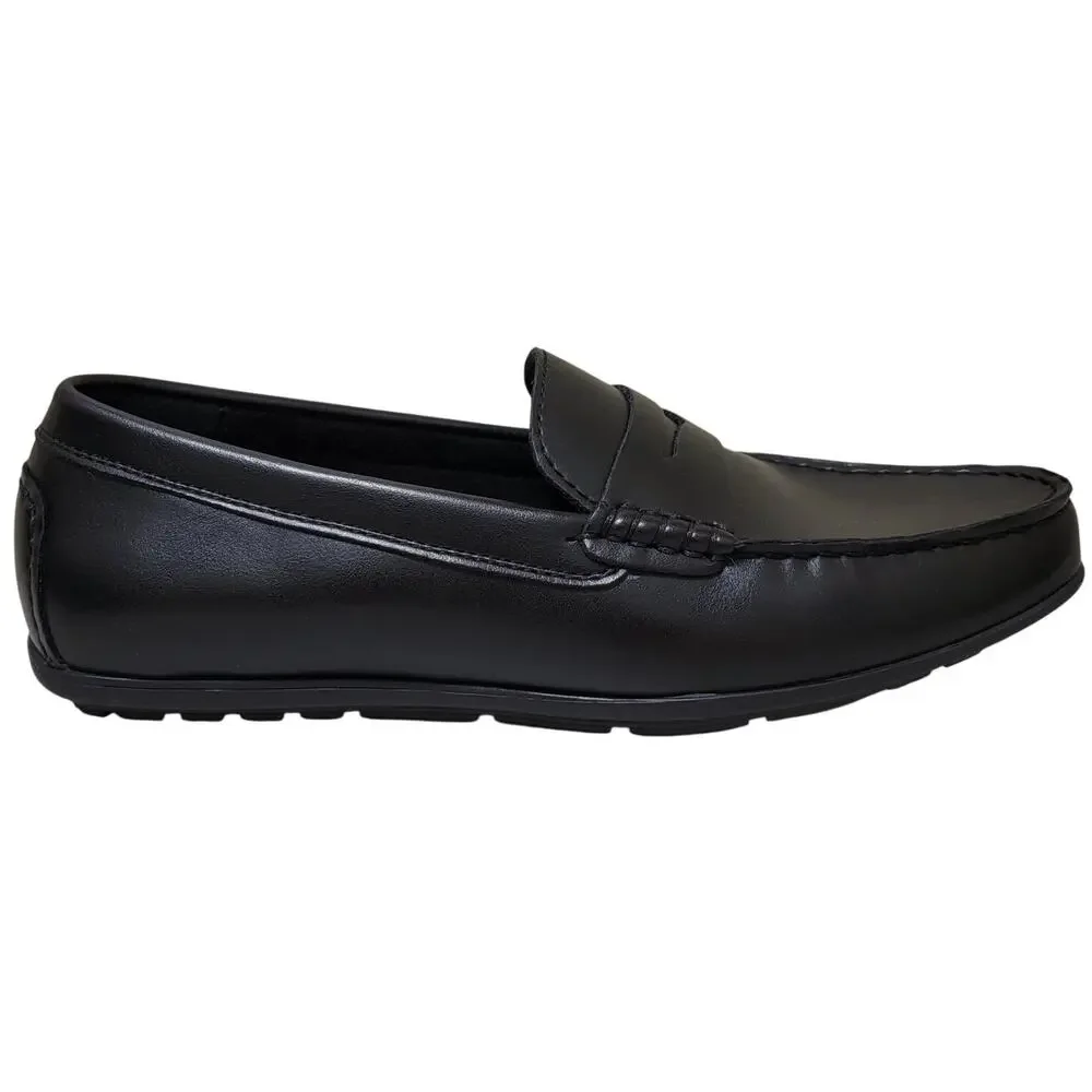 Alfani Men Masonn Slip On Penny Driver Loafers Size US 12M Black Faux Leather